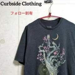 Curbside Clothing アート 木 フクロウ Tシャツ XL