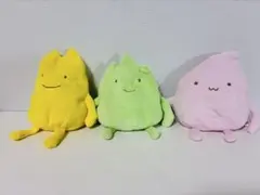 いやし隊　ぬいぐるみ　マスコット　グリーン・イエロー・ピンク　Ｍサイズ3体セット