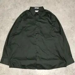 Van Heusen 長袖シャツ サテン 襟付き XL 緑 無地 ソリッド