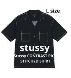 トップス 23SS Stussy CONTRAST PICK STITCHED SHIRT Stüssy - Contrast Pick Stitched Shirt in Black Stussy