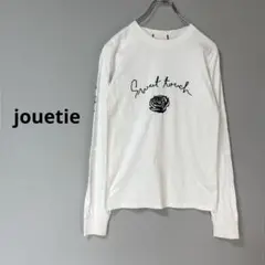jouetie ジュエティ ロンT 薔薇 刺繍 ロゴ 白 長袖 M