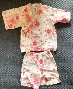 ミキハウス　甚平　100cm 花柄　ピンク