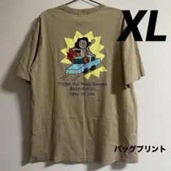 坩堝 RUTSUBO 半袖　Tシャツ　バッグプリント　ベージュ　XL