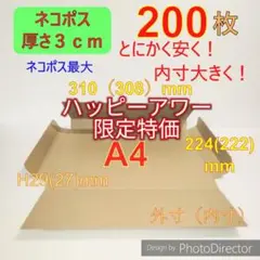 発送用A4 ダンボール 箱 ★厚さ29mm　200枚