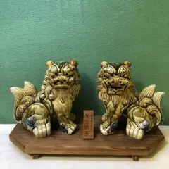 沖縄 陶器 獅子像 置物シーサー 魔除獅子 沖縄美術工芸