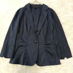 UNTITLED アンタイトル　ストレッチ　ジャケット 42 ネイビー　ギャザー