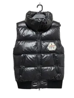 ●中古 LAPLAU ラプロー 高級フェザーダウンベスト ブラック S