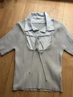 MAJESTIC LEGON リブニットシャツ付き半袖トップス