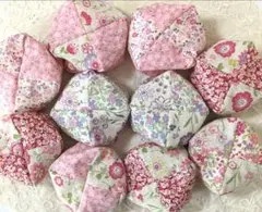 座布団型お手玉10個 ハンドメイド　　　　 　◇カラフルフラワー◇