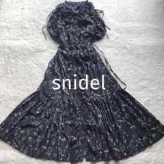 snidel スナイデル フラワー ロングワンピース オフショルダー フリル