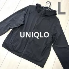 ユニクロ　エアリズムUVカットメッシュパーカー　(リラックス長袖) ブラック