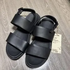新品未使用無印良品レザー サンダル XL 黒
