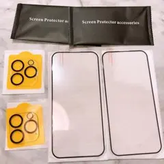 ⭐️ iPhone 15 Pro ガラスフィルム 2枚 +カメラフィルム 2枚