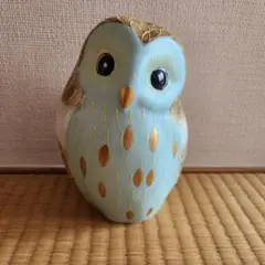 ふくろう　九谷焼　長峰　置き物