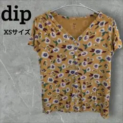 dip 花柄 Vネック 半袖シャツ XS