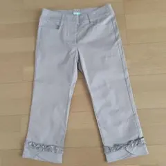 TOCCA ベージュ フリル付きクロップドパンツ 160