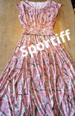 Sportiff スポーティフ マキシ丈 ノースリーブ ワンピース ピンク
