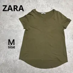 ZARA ザラ　シンプルTシャツ　カーキ　Ｍサイズ