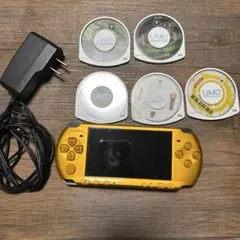 Sony PSP 本体 ゴールド + UMDゲーム5本セット