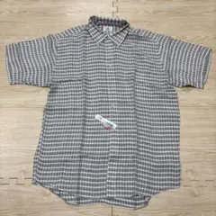 LANVIN CLASSIQUE 半袖シャツ 50 グレー系チェック