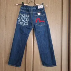 【ヴィンテージ】evisu ハローキティコラボデニム 100〜110cm ヴィンテージ】evisu ハローキティコラボデニム 100〜110cm