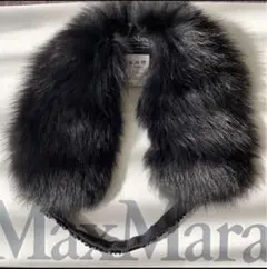 S Maxmara ファー ティペット ショール ブラック