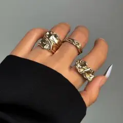 かっこいい アクセサリー リング 【お買得】レディース 大ぶり ゴールド セット