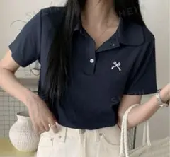 SHEIN ネイビーポロシャツ