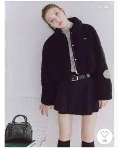 snidel LACOSTE/クロップド中綿ジャケット　アイボリー 新品タグ付き LACOSTE×SNIDEL コラボ クロップド中綿ジャケット