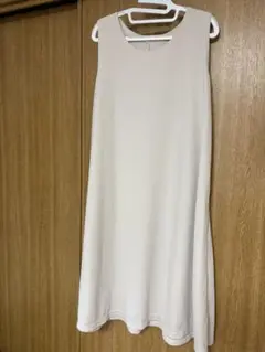REAL STYLE ノースリーブ ロングチュニック ワンピース エンボス素材