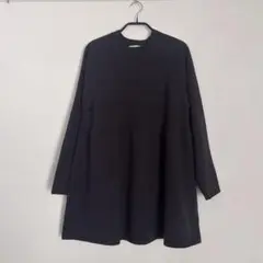 Tiaclasse ミドルニットチュニック チャコールグレー L