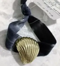 貝殻リボンバンド ヘアゴム ブレスレット