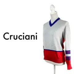 08T872☆ Cruciani マルチカラー 薄手 長袖 ニット セーター