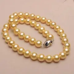 金色の真珠のネックレス9.0-10mmラウンド 大粒 ラウンドパール07