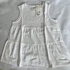 UNIQLO ホワイト ティアードTシャツ 130cm ☆新品☆