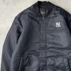 13742 MLB ヤンキース 刺繍ロゴ ロング丈 ブルゾン