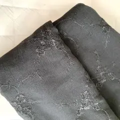 【ドレス等の素材にも！】シースルー花柄刺繍入り漆黒生地