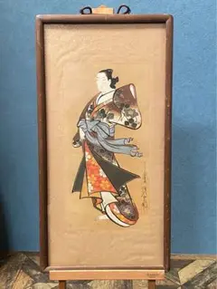 掛け軸 懐月堂度繁 『 立ち美人 』 美人画 紙本 希少 茶道具 掛軸 美品 掛け軸 懐月堂度繁 『 立ち美人 』 美人画 紙本 希少 茶道具 掛軸 美