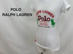 #b POLO RALPH LAUREN フレンチスリーブロゴTシャツレディース