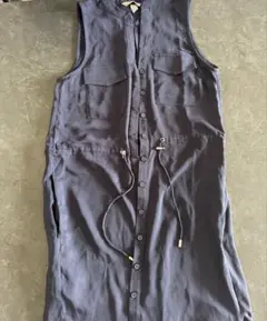H&M ノースリーブシャツワンピース ダークネイビー EUR 32
