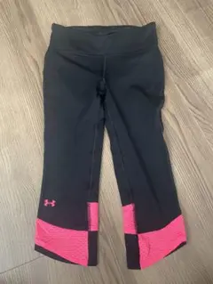 Under Armour クロップドパンツ 黒/ピンクSサイズ
