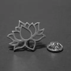 pin-1986　ラペルピン★ピンズ　睡蓮　スイレン　蓮の花　ロータス　シルバー
