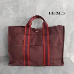 エルメス HERMES ハンドバッグ フールトゥMM キャンバス ボルドー