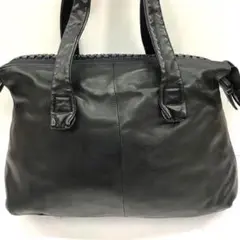 美品 A4可 カワカワ トートバッグ 25bis ビッグファスナー ブラック