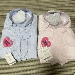 8/24終了！【新品】3WAYデザイン フリル付きシャツ 2色セット