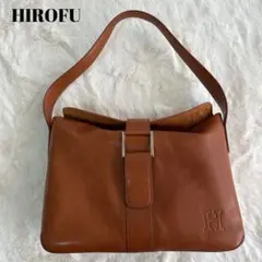 ヒロフ レザーショルダーバッグ ブラウン 茶色 ワンショルダー ハーフショルダー