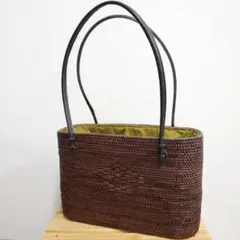 【期間限定出品】かわいい かごバッグ ブラウンとカーキ