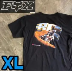 ✨Fox racing Tシャツ XLサイズ　モノクロスバイクデザイン　古着