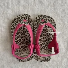 新品未使用　havaianas ハワイアナス ビーチサンダル　ベビー　レオパード