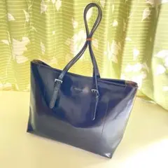ブラック レザー トートバッグ ハンドバッグ ショルダー２Wａｙ